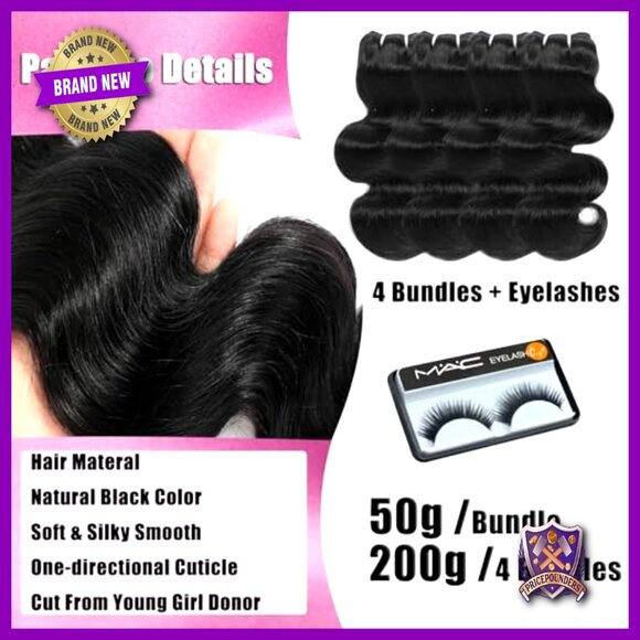 12 Inch Body Wave Human Hair Extensions 4 Bundles Brazilian Virgin Hair main image 6
